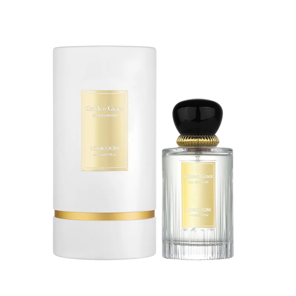 Número de artículo 1139 100mL marca LONKOOM aromas amaderados picantes Eau De Parfum caja de regalo de Navidad perfume de hombre