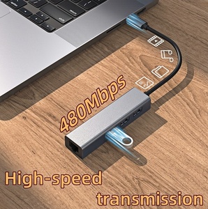 USB 2.0 Hub Converter <strong>Type</strong>-C to <strong>Network</strong> Port 4in1 <strong>Type</strong> C Hub with 100M <strong>Network</strong> Card RJ45 for HDTV and <strong>Computer</strong> Applications - Product Image 6