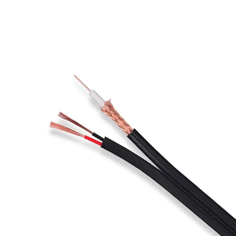Câble coaxial Rg59 Rg6 avec câble d'alimentation à 2 conducteurs Rg58 RG11 Rg6 coaxial avec alimentation Rg6 Rg59 câble coaxial avec alimentation
