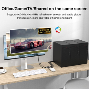 DisplayPort de alta calidad 8K DP 1,4 Switch 3 en 1 Out 1 en 3 Out Bi-Direction 8K @ 30Hz 4K @ 144Hz Splitter Converter - Product Image 2