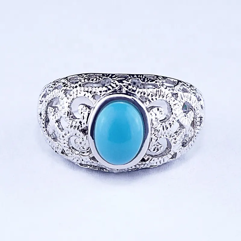 Мусульманский дизайн, кольцо, драгоценный камень, мужские модные серебряные кольца с синим бирюзовым камнем, повязка на палец