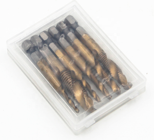 6pcs高速钢6542镀钛公制六角螺纹m3-m10组合丝锥金属钻孔钻头组 - Product Image 5