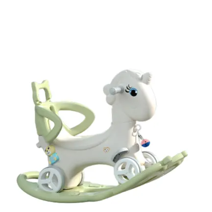 Mainan berkendara hewan balita, plastik dalam ruangan 5 dalam 1 mainan mobil kuda goyang plastik