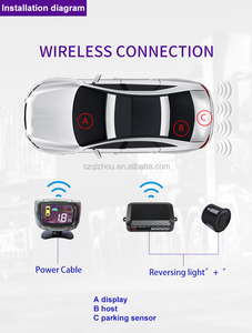 Sensor de estacionamiento de vehículos, sensores de Color inalámbricos, caja de Control, pantalla LED, vista trasera, ayuda inversa, Sensor de estacionamiento inalámbrico para coche - Product Image 5