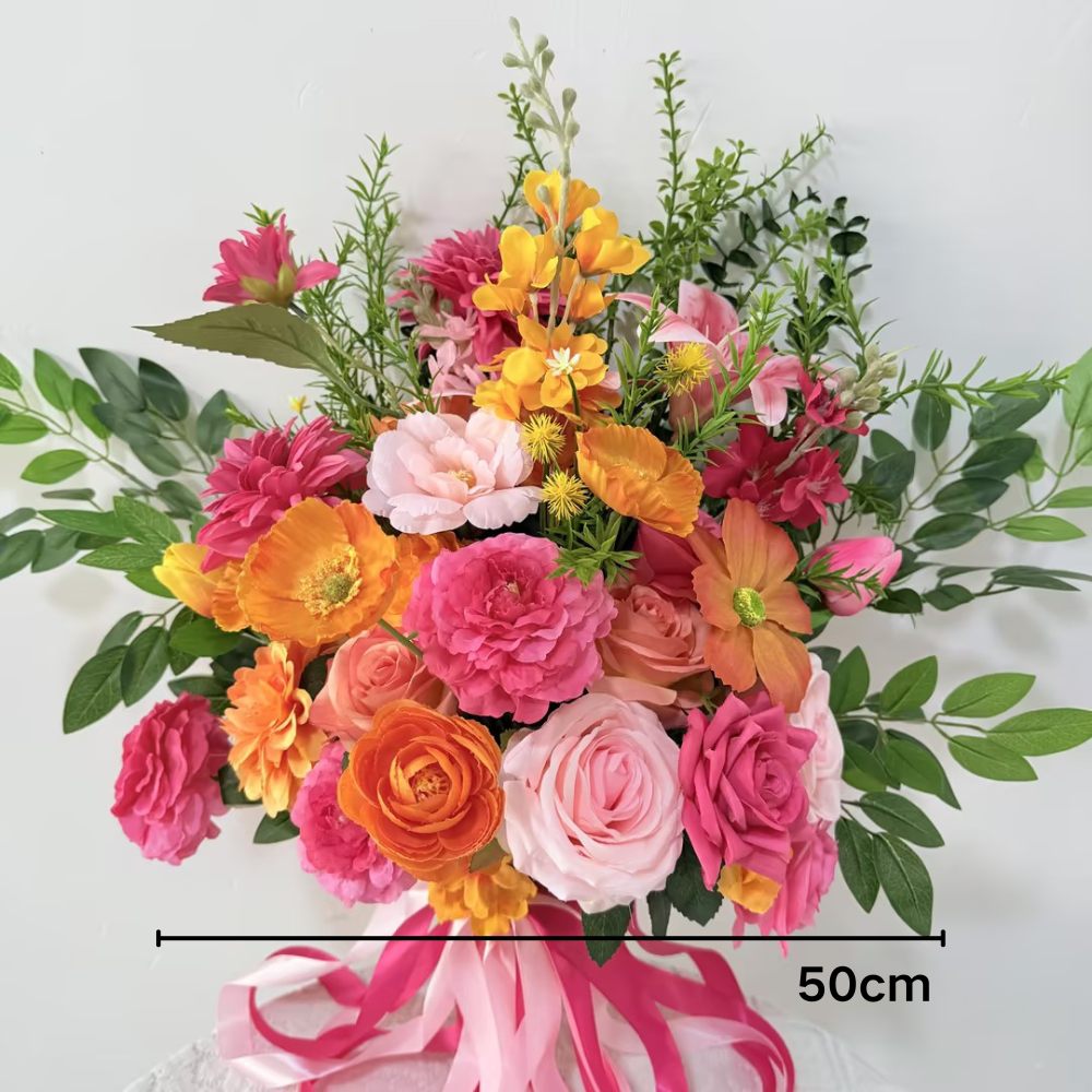 Bouquet de mariée rose 50cm