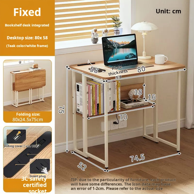 80cm sin ruedas, teca + blanco