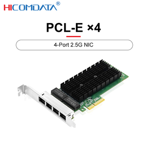 HICOMDATA 2.5G PCIE 4端口以太网适配器英特尔I225/226控制器网卡，带POE端口