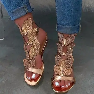 Sandalias planas de goma para Mujer, zapatos de plataforma con estilo chino, chanclas de verano, 2021