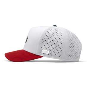 Merlin Hat Nhà Sản Xuất 5-Panel Không Thấm Nước Polyester Golf Rope Net Hat Với Biểu Tượng Tùy Chỉnh, Laser Cắt Lỗ Cong Mũ Bóng Chày - Product Image 4