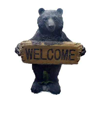 Soporte de resina personalizado para saltar, ANIMAL para escalada, oso negro, cabeza de mapache, candelabro, tabla de bienvenida para jardín, estatuas