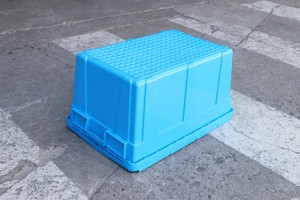 高品质可堆叠手提袋文件储物盒附盖容器塑料移动储物盒带锁盖手提袋板条箱 - Product Image 4