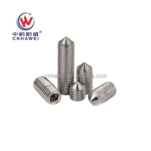 304 316 316L 410 <span class=keywords><strong>Cone</strong></span> <span class=keywords><strong>Point</strong></span> de aço Inoxidável Sem Cabeça Conjunto de Parafusos Hexagonais Din914