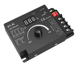 Skydance V1-K 20A 12-48VDC rotante led dimmer rf senza fili manopola telecomando pulsante PWM led controller display digitale - Product Image 2