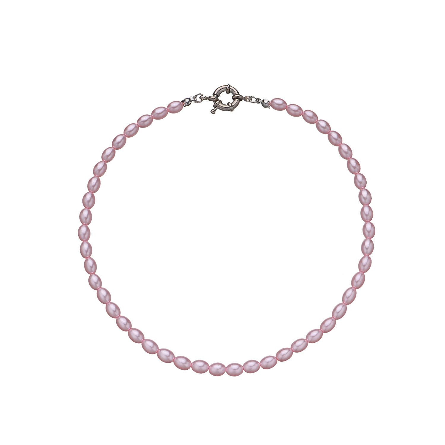 ไข่มุกสีชมพูกระดุม K สีขาว