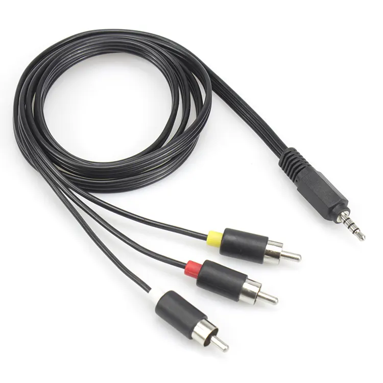3,5 мм TRRS штекер к 3 RCA разъем аудио кабель двухцветный видео кабель