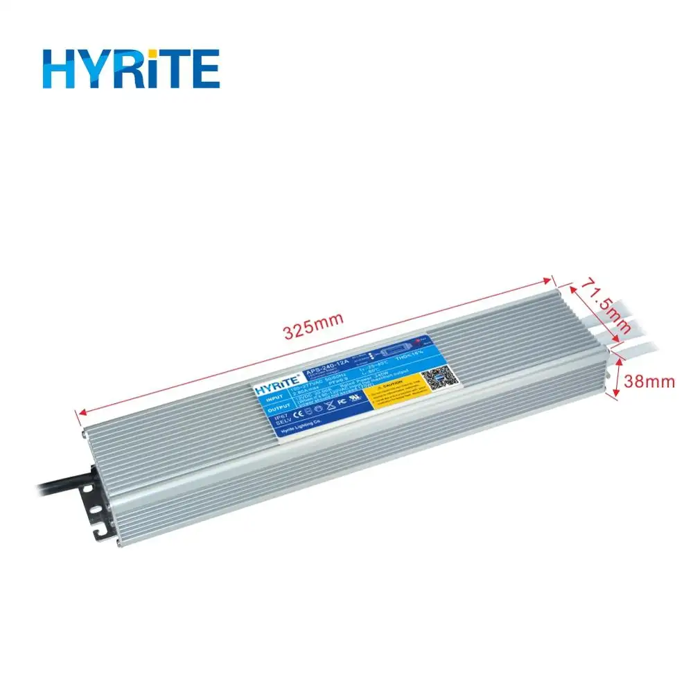 Alimentation électrique haute tension led, 240w, classe 2, livrée avec alimentation meanwell, dc 12v, 24v, 50a