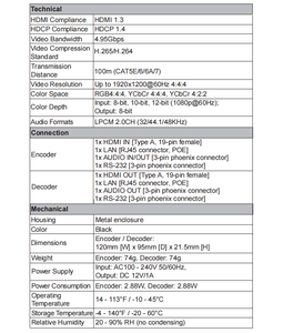 HDMI Extender Over Ethernet <strong>Network</strong> SwitchVideo Resolution up to 1920x1200@60Hz 4:4:4 Support 4.95Gbps Video <strong>Bandwidth</strong> - Product Image 6