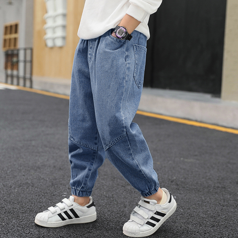 Pantalon véritable poche à rabat pantalon bleu coupe ouverte