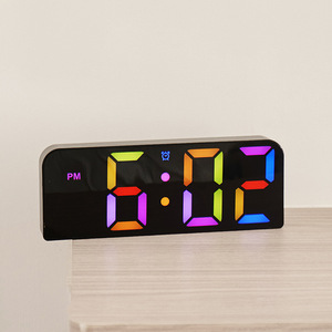 Настенные светодиодные цифровые часы многофункциональные 3d RGB обратный отсчет электронные часы на стол интеллектуальный электронный будильник - Product Image 2