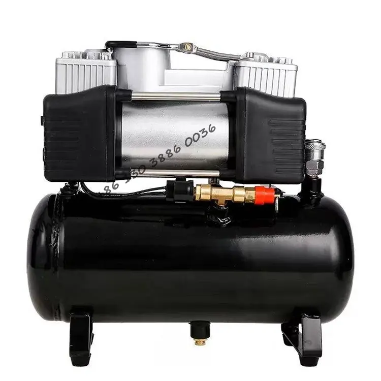 Compresor de aire pequeño inalámbrico portátil de 4L, sin aceite, bajo ruido, Mini bomba inflable montada en el coche de 280W y 12V con herramientas neumáticas