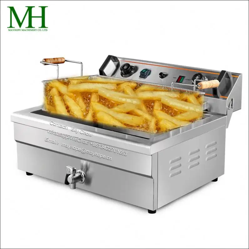 Fabrika profesyonel ticari patates cipsi tavuk kızartma makinesi elektrikli fritöz