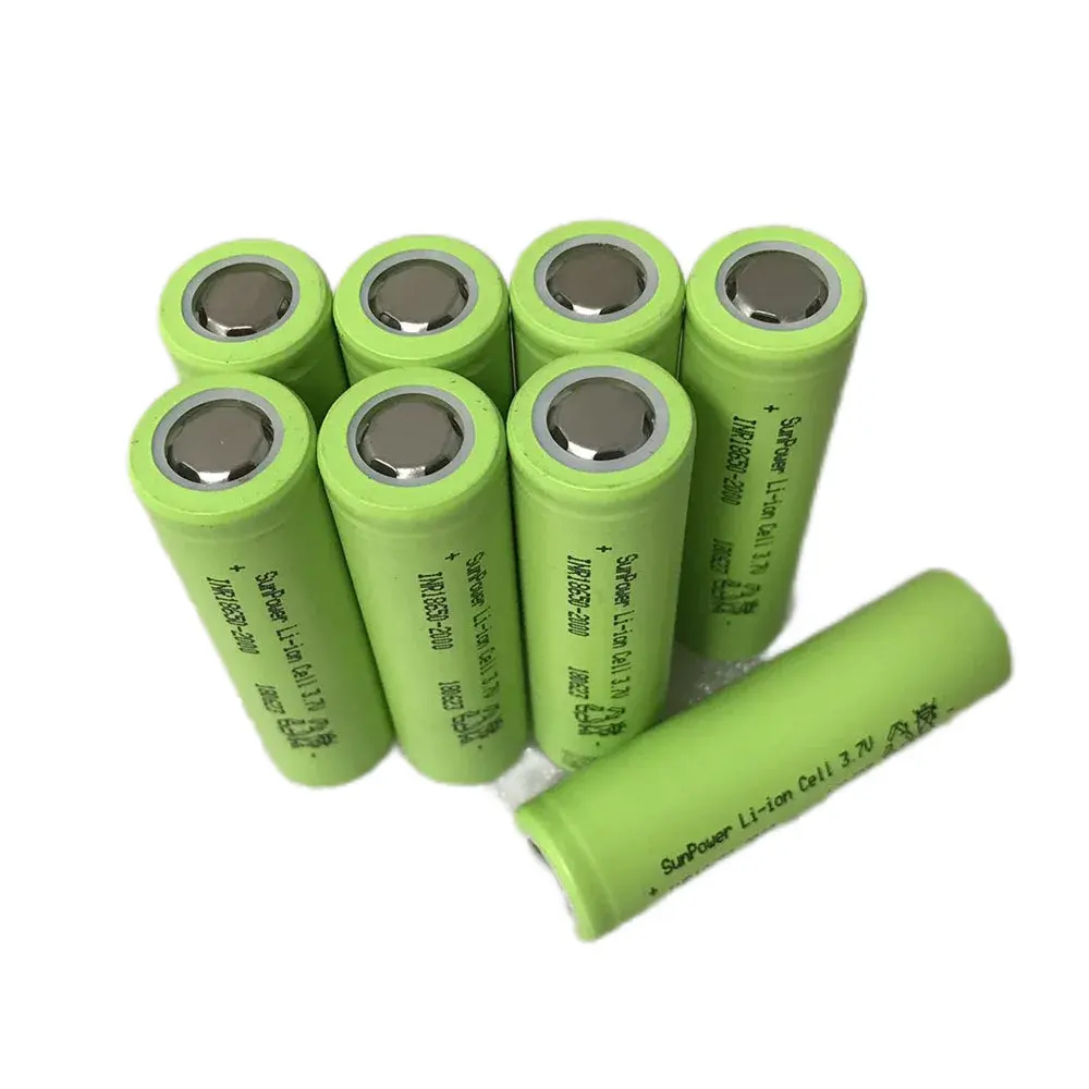 Großhandel von hochwertigen und leistungsstarken 2000 mah 18650 batteriewerken 3,7 v zylindrische wiederaufladbare batterien