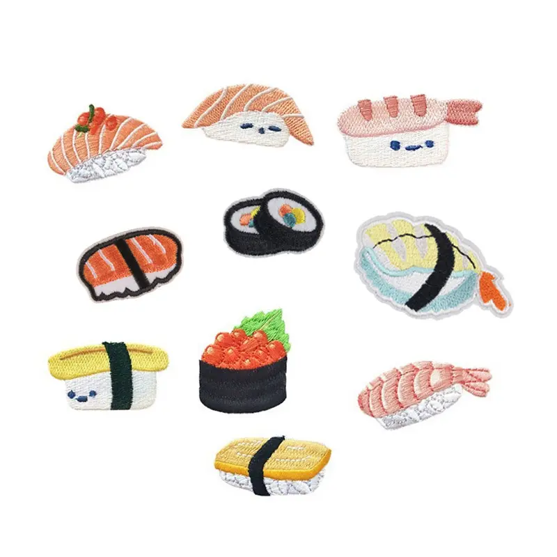 Wu wintop – ravissant caviar sashimi saumon sushi design fer broderie patchs alimentaires japonais