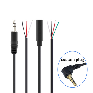 Customized AUX <strong>Headphone</strong> Infrared 3.5mm TRS 3 4 5 Poles Male Female Jack to Stripped Free Open End Mono Audio Extension Cables - Product Image 1
