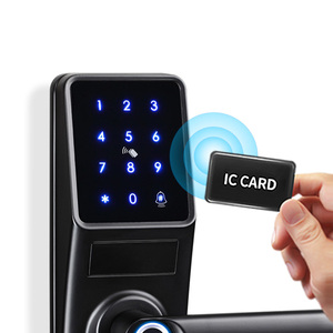 Dijital anahtarsız giriş akıllı ev kilidi TTLock APP ile TUYA WIFI parmak izi akıllı kapı kolu kilidi - Product Image 2