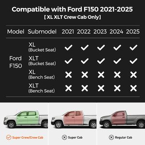 סט מלא מושב מכסה רכב עבור פורד f150 2021 2022 2023 2024 <span class=keywords><strong>2025</strong></span>, עמיד למים מושב איסוף מכסה אביזרים מותאמים אישית מכירה חמה למכירה