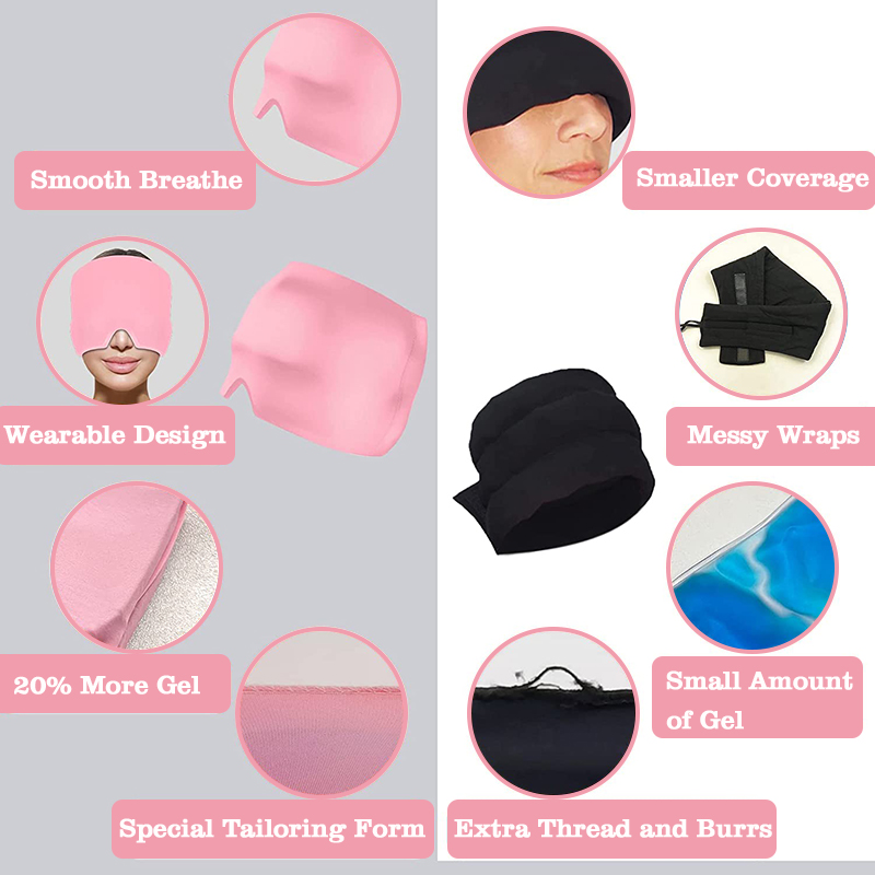 stretchable cold therapy headache migraine relief gel ice hat cap