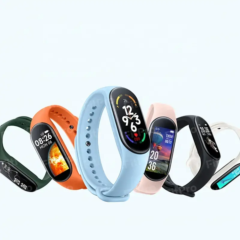 2023 son M7 akıllı bant spor smartband Mi bilezik kan oksijen spor izci müzik kontrol cihazı M7 akıllı bilezik