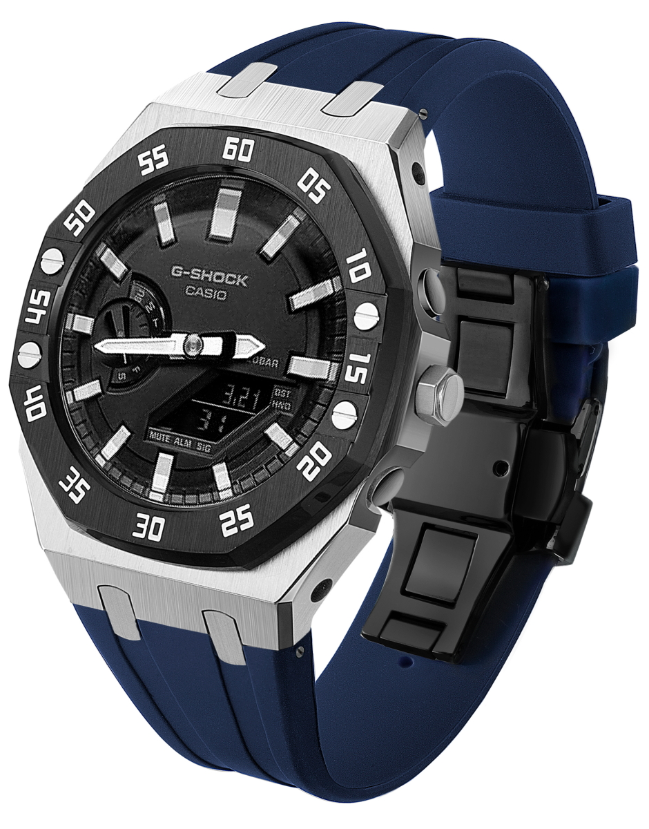 Argent noir + Bleu