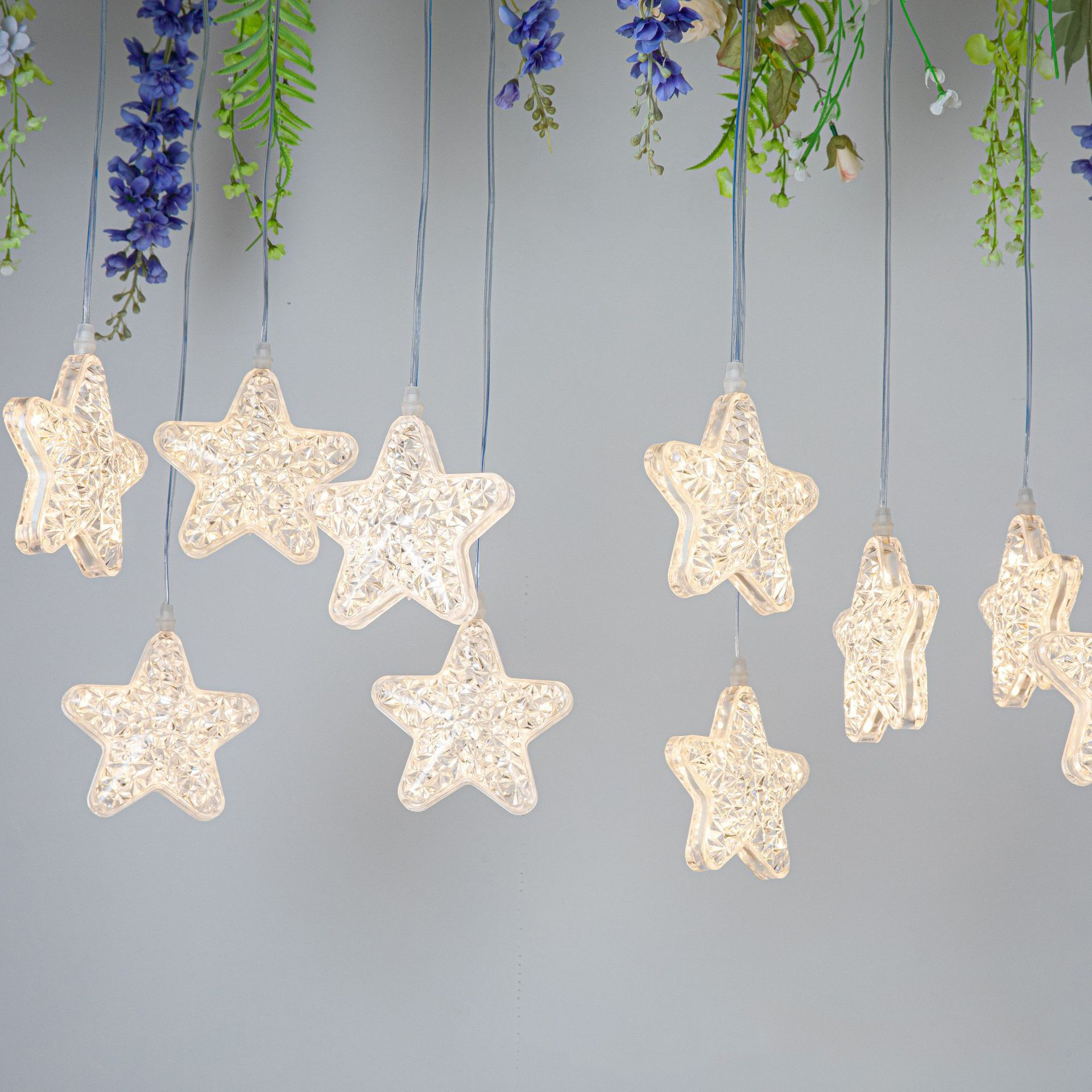 Lampadario a stella pentagonale da 10 cristalli