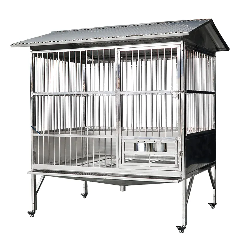 Vente en gros Grande caisse de luxe pour animaux de compagnie Cages pour chiens d'élevage Xxxl Chenil extérieur en métal Cage pour chien en acier inoxydable pour la maison