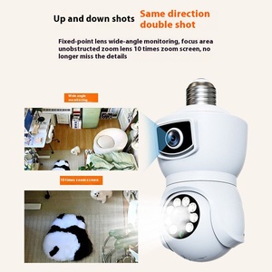 Cámara de Seguridad Interior H.265 Intercomunicador de voz Lente dual Visión nocturna a todo color Tipo de bombilla Gran angular Sensor CMOS Tarjeta SD - Product Image 3