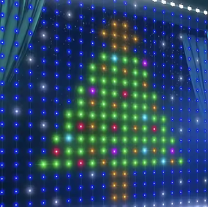 400LEDs vacaciones decorativas LED cadena de luces Control inteligente patrón de texto programa Edición RGB CAMBIO DE Color cortina Luz de hadas - Product Image 6