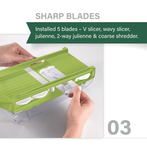 Mandolin Multi Slicer <strong>5</strong> in <strong>1</strong> Manual Kitchen Slices Vegetable Cutter Tools Food Hand Grater - Product Image 6