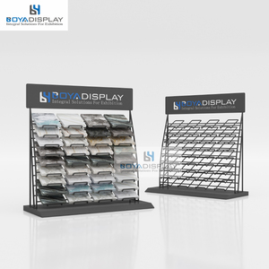 Boya bán buôn ba hàng khe cắm thạch anh Granite gạch đá cẩm thạch đá mẫu bàn Countertop Tabletop Rack hiển thị/Đứng - Product Image 1