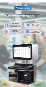 Restaurante al por menor 14 pulgadas Software de computadora Pos Máquina de caja registradora Impresora de escáner táctil Terminal de sistema POS todo en uno - Product Image 3