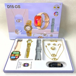 2025 Tragbare Geräte D15 GS Fashion Digital Smart Watch Outdoor Fitness Tracker 6 in 1 PK A58 A59 für Damen