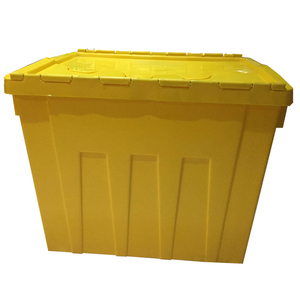 Contenedor de distribución de gran tamaño con tapa con bisagras Contenedores de almacenamiento Contenedor de plástico apilable con tapa adjunta de plástico grande - Product Image 2