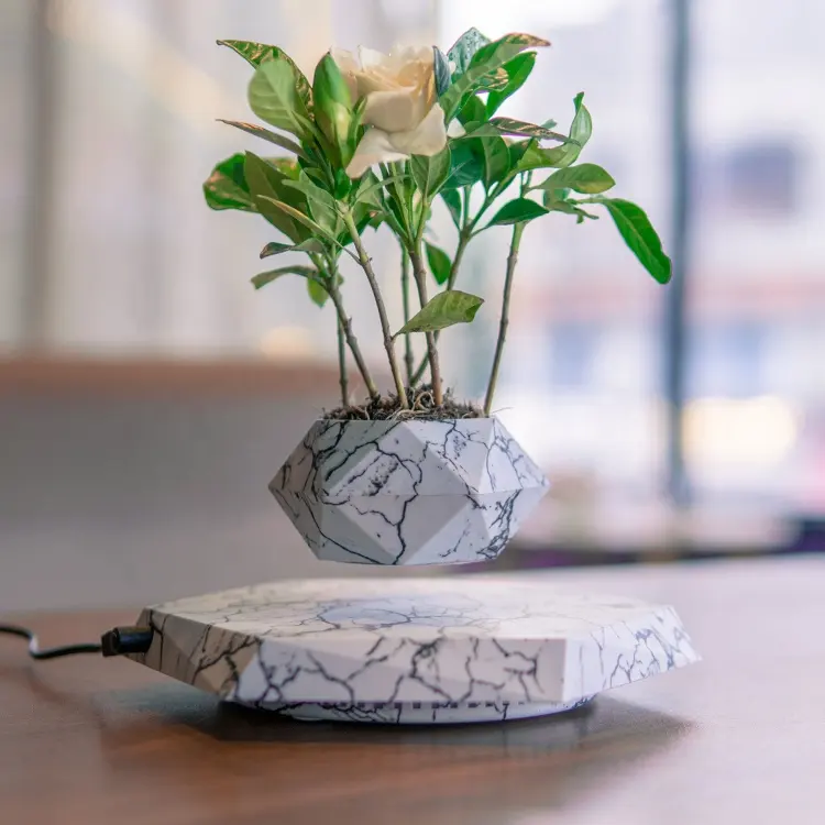 Vaso magnético de plástico, venda no atacado colorido para paisagem, envernizamento, sala de estar, levitação, flor, bonsai de ar