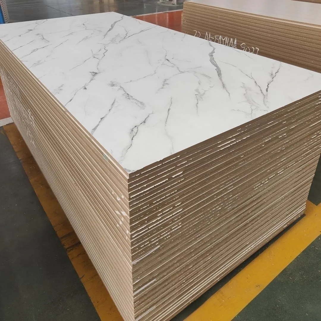 High Quality Marble Texture Wood Grain Melamine MDF Board 3mm 6mm 10mm 15mm 17mm 18MM Laminated Fiberboard Board for Furniture