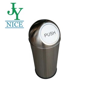 Factory Price Round Stainless Steel <strong>Garbage</strong> <strong>Container</strong> with Push Lid Kitchen Bathroom Iron Steel Trash Bin Small