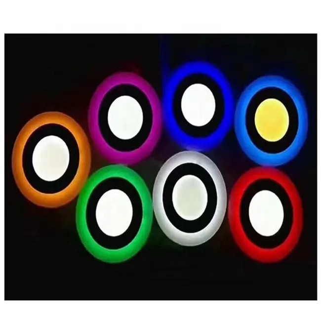 Penjualan Laris Lampu Panel Led Dalam Ruangan Kotak Langit-langit RGB Warna Ganda 3 + 3W
