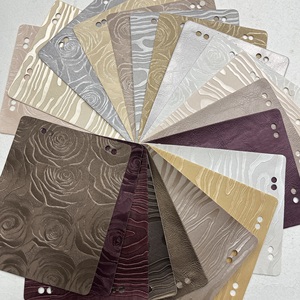 Bagaj ve çanta için ücretsiz örnek PVC Faux deri kumaş, bagaj dekorasyon için PU Rexine deri malzeme Stocklot levhalar - Product Image 4