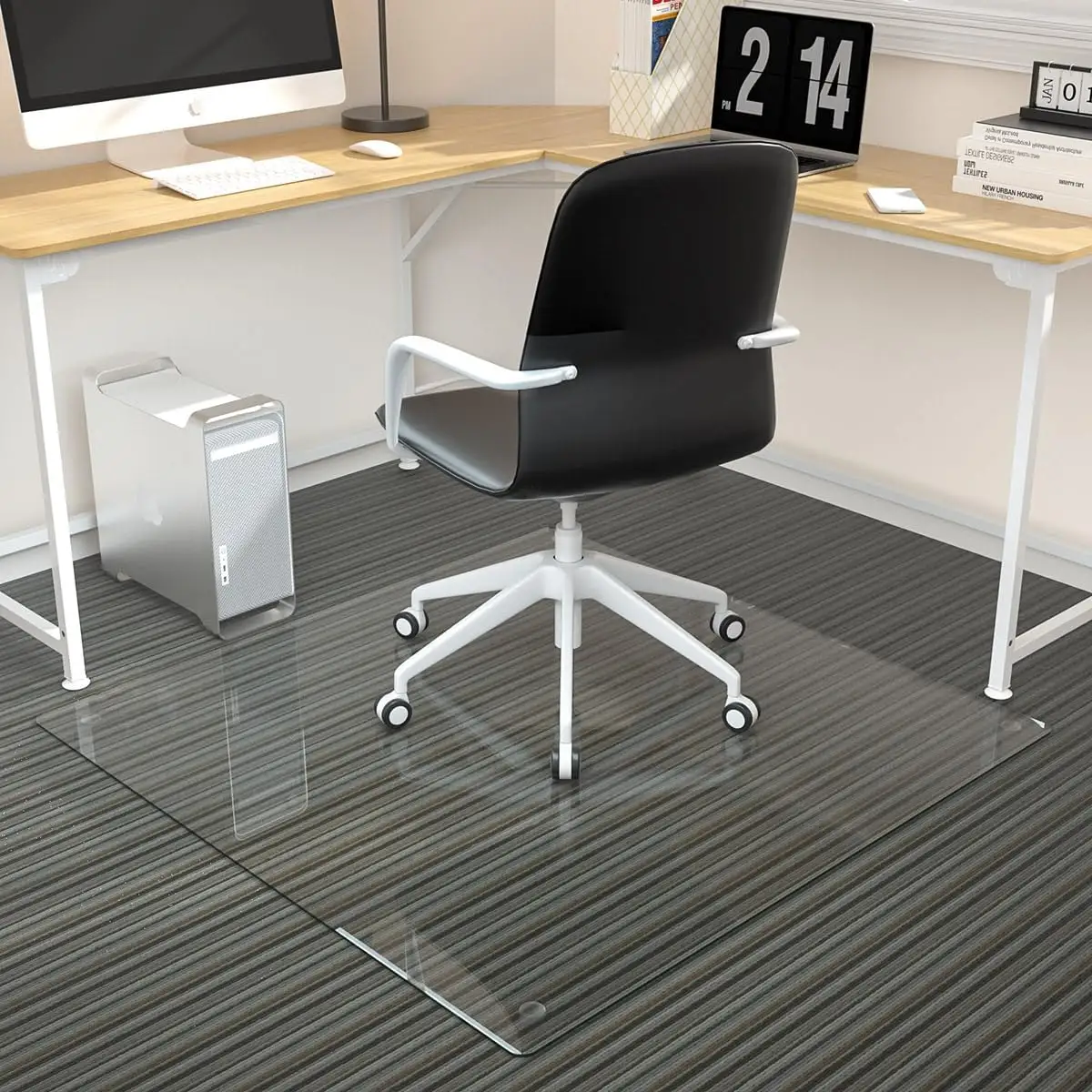 Fabrik Direkt verkauf Büro matten für Rollstühle modernes Design Matte für Bürostuhl auf Teppich einfach zu verwendendes gehärtetes Glas