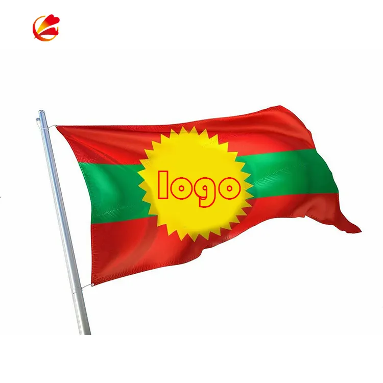 Bandeira de impressão digital personalizada da amostra, bandeiras personalizadas da impressão do poliéster oromo