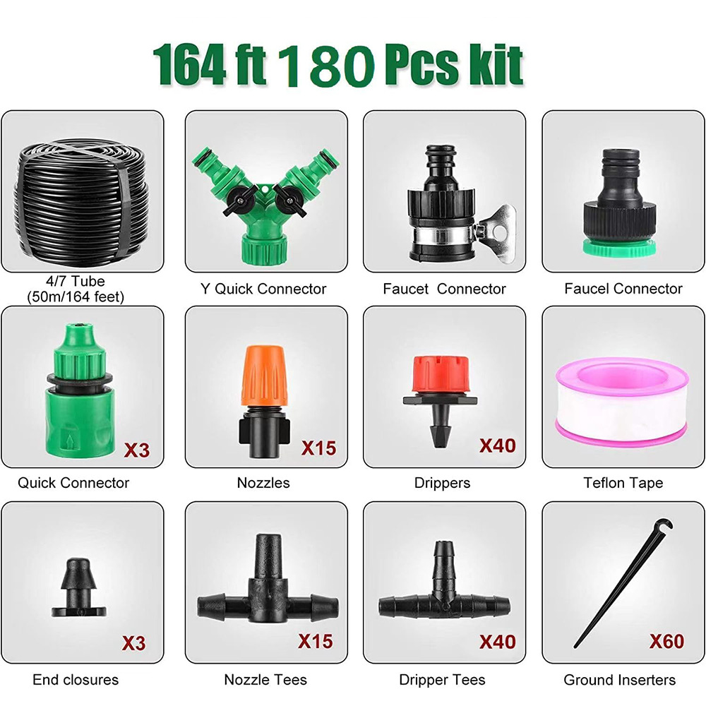 50m 180pc drip irrigation kit